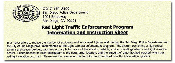 disputing a red light camera fine